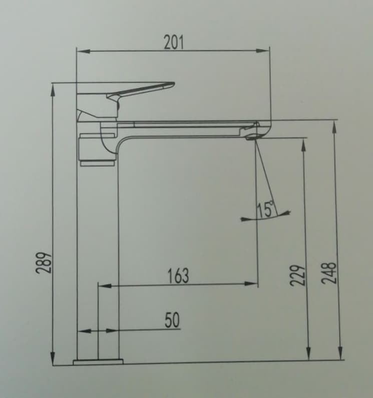 Grifo monomando lavabo caño alto Rhio - Imagen 3