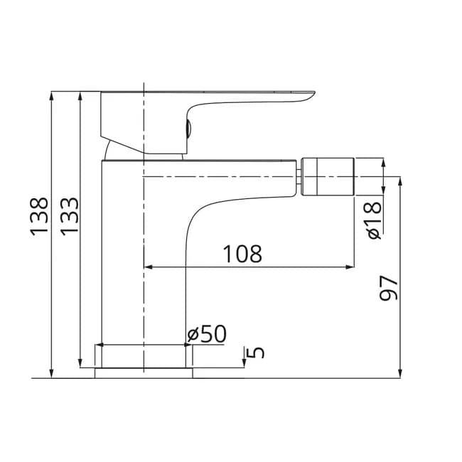 Grifo monomando para bidé Cassio blanco - Imagen 2