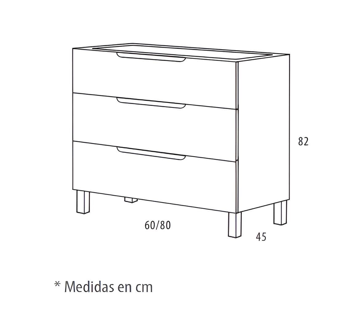 Mueble Atka 80cm acabado blanco brillo - Imagen 3